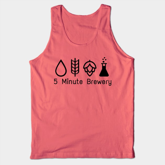 Water, Grain, Hops, and Yeast Logo Tank Top by 5 Minute Brewery